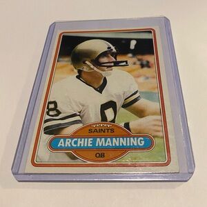 Archie Manning 1980 Topps Football Card # 93 New Orleans Saints Vintage